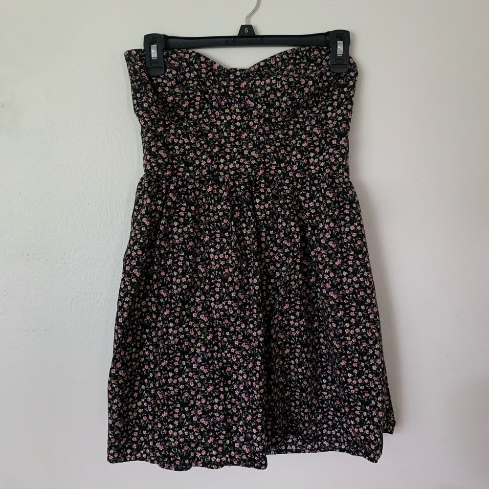 Monteau fitted bodice strapless mini dress